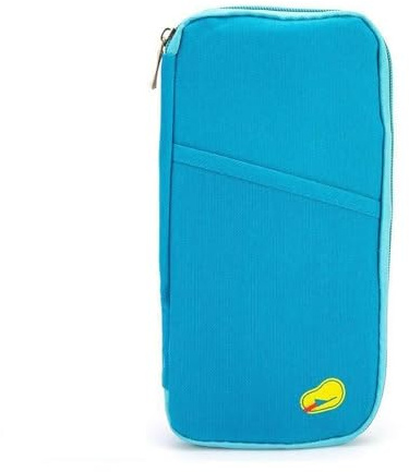 AQUARIUS Travel Wallet Document and Passport Holders with a Zip-Up Design, Money Bag Pouch, Document Organiser, Passport Money Boarding Passes Credit ID Cards Well Organised (Blue)