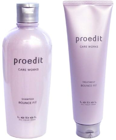 Lebel Proedit Care Works Hair Shampoo 300ml & Hair Ttreatment 250ml Set - Bounce Fit (Green Tea Set)
