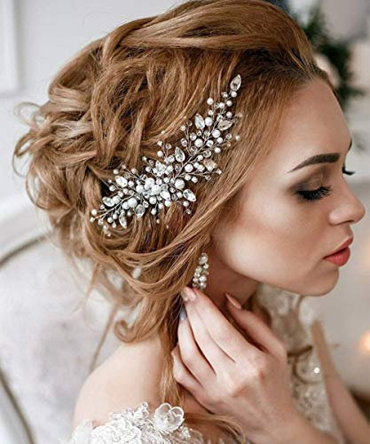 Deniferymakeup Pearl Hair Vine Wedding Comb - Crystal & Gold Bridal Hair Accessory