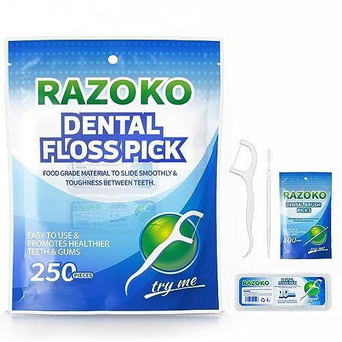 Dental Floss Picks High Pull Toothpicks Sticks,Professional Clean Floss Picks,Unflavored Disposable Flossers Refill (250 Pcs)