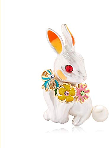 YAZILIND Belle émail Lapin Animal Broche Revers Pin Badge Bijoux Femmes