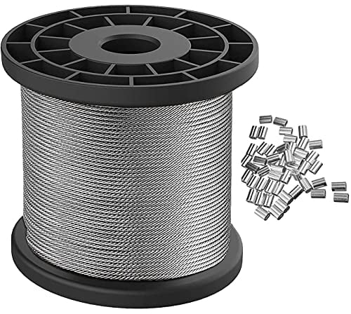 Ideal Swan 100m x 1,5 mm Cable Acero Inoxidable Cuerda Alambre para Colgar Fotos para Marco de Imagen Espejo Pintura Objetos Colgantes