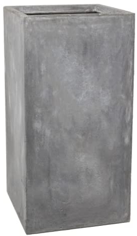 Primrose Large Garden Fibrecotta Cement Finish Outdoor Planter Tall Flared 70cm (27.6in)