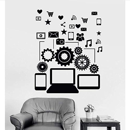 Wandtattoo Social Network Kommunikation Gadgets Aufkleber Diy Aufkleber Wohnzimmer Home Wandbild 56X69Cm