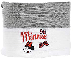 Minnie-Mouse Kinder Mädchen Fleece Strick-Schlauchschal Winter-Schal, Farbe:Grau