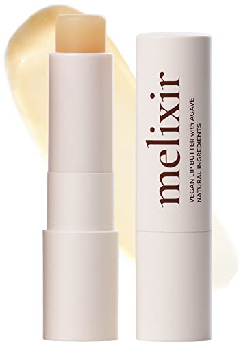 Melixir Vegane Lippenbutter #01 Agave(transparent) (+8 weitere Farben) 3.9 g, bienenfrei, ohne Petrolatum, tief nährender veganer Lippenbalsam auf pflanzlicher Basis