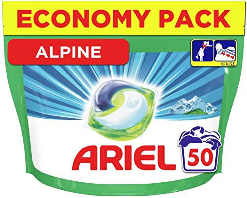 Ariel All-in-1 Pods Lessive Capsules, 50 Lavages, Alpine, Efficace même à Froid et Fraîcheur Durable