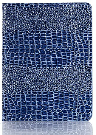 DMaos Étui pour iPad Air 13 (M4 2026) (M3 2025) (M2 2024), iPad Pro-3 4 5 6 (12,9) pour femme, étui portefeuille en cuir synthétique de crocodile avec support pour stylo – Bleu