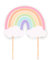 Pastellfarbene Regenbogen-Tortendekoration