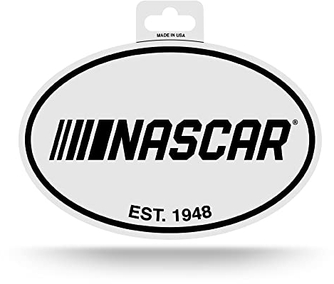 Rico Industries Ovb Black and White Oval Sticker Aufkleber, NASCAR, 10 x 15 cm