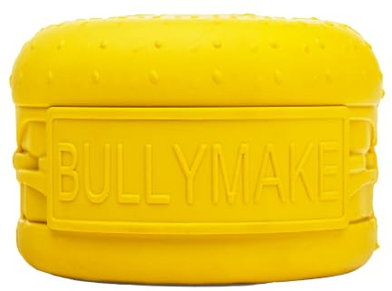 BULLYMAKE – Cheeseburger Rubber Chew Toy for Dogs – Rubber Toy for Dogs – Made in USA – Treat Stuffing Toy | Dog Toy, Treat Dispensing Toy, Aggressive Chewers, Durable Rubber, Cheeseburger Dog Toy, Tough Toys for Dogs, Made in USA