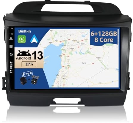 JOYX - [6G+128G] Android 14 Autoradio Passt für Kia Sportage (2010-2015) - Eingebaut DSP/Carplay/Android Auto - Kamera MIC KOSTENLOS - 9 Zoll 2 Din - Unterstützung SWC WiFi 4G DAB Fast-boot 360-Kamera
