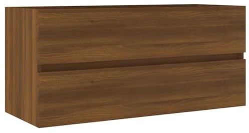 vidaXL Waschbeckenschrank, Waschbeckenschrank mit viel Stauraum, Unterschrank für Badezimmer, Waschtischunterschrank Waschbeckenschrank, Braun Eichen-Optik Holzwerkstoff