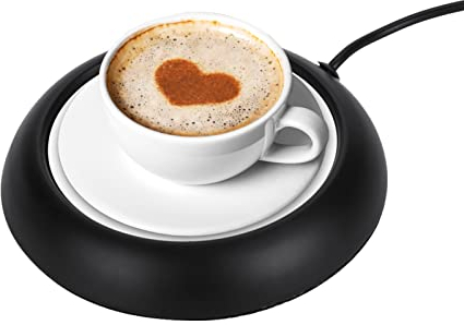 Coffee Mug Warmer, Rechargeable Cup Warme with USB Cabler, Wood Grain Smart Mug Warmer for Desk, Lightweight Portable Electric Coffee Warmer for Heating Beverage Coffee Tea Milk