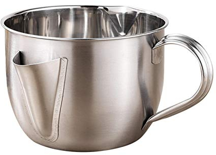 Fetttrennkanne 1000ML - Fettabscheider Aus Edelstahl | Degraissierkanne Mit Deckel & Pinsel | Mehrzweck Öl Suppe Sieb Tasse | Küche Fettabscheider Für Abschöpfen Von Fett Aus Soßen Und Suppen