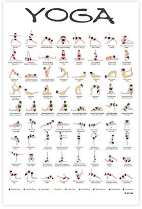 FUKITT Yoga-Poster mit Familienmotiven (2), Leinwandposter, Schlafzimmer-Dekor, Sportlandschaft, Büro, Raumdekoration, Geschenk, ungerahmt, 30 x 45 cm