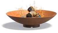 Forno Feuerschale 80 cm Ø Cortenstahl - Feuerschalen für den Garten - Feuerstelle Outdoor - Auch als Wasserschale Geeignet dürch Wasserablaufbohrung mit Gummistopfen