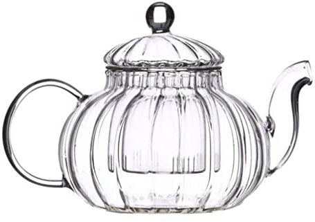 SHERCHPRY 1 PC Théière En Verre En Forme De Citrouille Tasses Plus Chaudes Passoires À Thé Pour En Vrac ière Chinoise ière En Forme De Citrouille Irisée Filtre À Bouilloire À