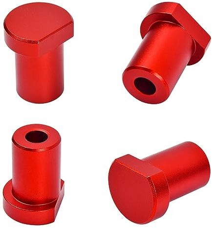 4 Stück Bankhaken, Bench Dogs Bankstopps 20mm, Bank-Hundeklemme, Werkbank Stopper Aluminiumlegierung für 20mm Hundeloch T-Schiene, Hobelbank Holz (Rot)
