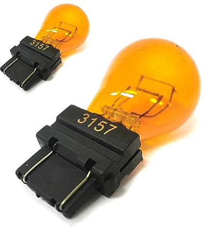 CARALL 2 Stück Halogenlampen 12V für Autos (3157 Amber T25 PY27/7W 12V 27/7W W2.5x16q)