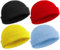 SATINIOR 4 Stück Trawler Beanie Watch Hat Roll Up Edge Skullcap Fisherman Beanie Unisex, Schwarz, Rot, Gelb, Hellblau, Einheitsgröße