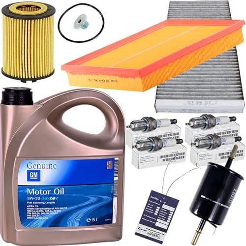 Inspektionspaket + 5L 5W-30 DEXOS-2 Öl + Zündkerzen passend für Corsa C 1.0-1.4