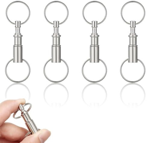 ZXUPOI 4 Pièces Porte-Clés à Dégagement Rapide Porte-Clés Détachables Porte-Clés Amovible à Part Porte-Clés Amovible Double pour Cadeaux Accessoires Pratiques