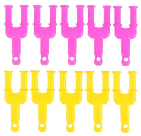 SUMKTO 10 Stück Acryl Modell Y Sling Shot Loom Gummiband Clips Kunststoff Schmuck Steck verbinder für Halsketten Armband Machen Bunte Verschluss, (Farbe zufällig)