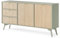 Kommode Sideboard 158cm in grün, Front mit Fischgrätenmuster