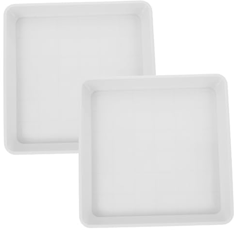 BESPORTBLE 4 Piezas Bandeja para Macetero Cuadrada Plato De Olla De Plástico Bandeja De Goteo De Plástico Maceta De Interior Bases De Macetas Goteando Agua Bandeja De Agua El Plastico