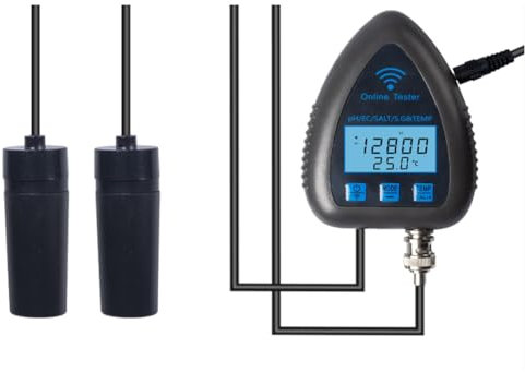 DINESA Tuya WiFi 5 en 1 Probador de Calidad del Agua Monitor en LíNea TDS EC Medidor de Prueba de Temperatura de Salinidad de Piscina (B) Enchufe Europeo