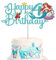 Mermaid Cake Topper 4th for Girls,Kids Birthday Cake Decorations,Mermaids Cartoon Theme Cake Cupcake Topper Shinny Mermaid Happy 4th Birthday Cake Toppers for Kids,Girl,Mermaid 4th Party Cake Decor