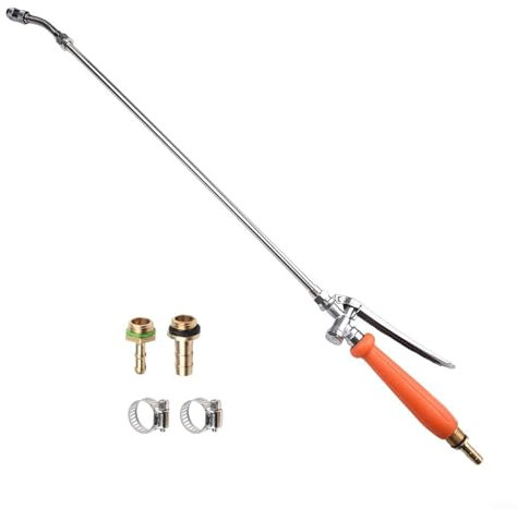 URPIZY de pulvérisation de Rechange de 73,5 cm, pulvérisateur en Laiton de 9,5 mm et 6,3 mm, de pulvérisation en Acier Inoxydable avec Valve d'arrêt, Baguettes de pulvérisation pour Tuyau