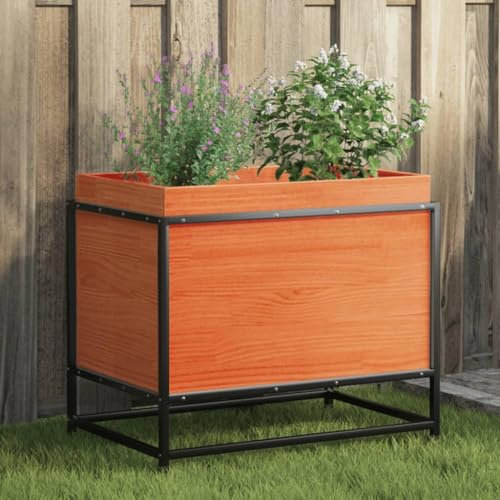 ZEYUAN Pflanzkübel Wachsbraun 60x40x50 cm Massivholz Kiefer, Blumentopf Gross, Blumenkasten Balkon, übertopf, Pflanzkasten, Flowerpot, Kräuterbeet Für Die Küche, Vertikalbeet - 847025