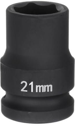 sourcing map 6-Point Impact Socket 3/4 Drive 21mm Metric 40Cr Alloy Steel Spindle Axle Nut Impact Socket