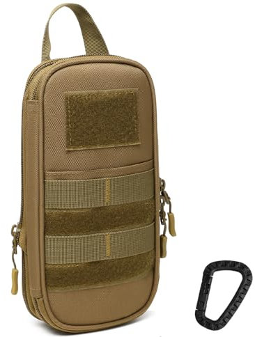 BlesMaller Federmäppchen Teenager Schulsachen Mäppchen Etui Taktische Federtasche für Schule & Büro Ausbaufähig Stiftemäppchen (Braun)