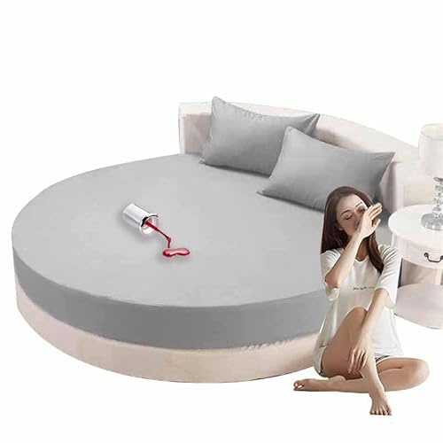 HLTQL Matratzenschoner Wasserdicht Matratzenauflage Wasserdicht Runder Matratzen Topper Spannbettlaken Boxspringbett Atmungsaktiv Mattress Protector(A,Diameter220cm)