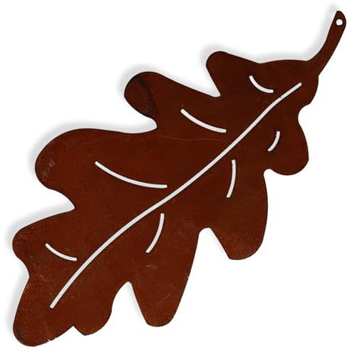 Rostikal Eichenblatt Dekoanhänger – Einzigartiger Edelrost Metallanhänger für Haus & Garten – Handgefertigte Herbstdeko im Vintage Look (1 Blatt)