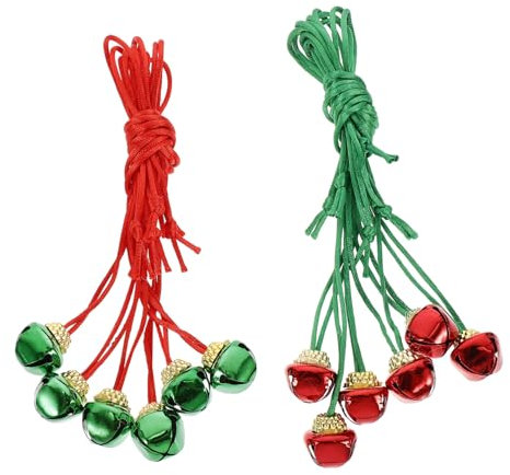 BEBEMOKO 12stücke Teiliges Weihnachtsglocken-Halskette Mit Roten Und Grünen Anhängern Für Familienfeiern Als Christbaumschmuck Oder Festliche Dekoration