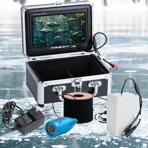 YQXTOOEL 7'' IPS Fischfinder Kamera mit 12IR Nachtsicht & IP68,Fischdetektor mit 12-Nachtsichtlicht – Fishfinder für Eisangeln, Fluss, Boot