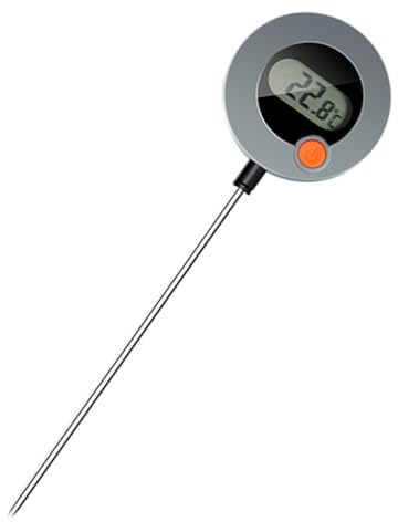 Cabilock Digitales Lebensmittelthermometer zur Messung von Wasser- Öl und Milchtemperatur mit Sonde aus Edelstahl Tragbar und Leicht für Küche und Zuhause