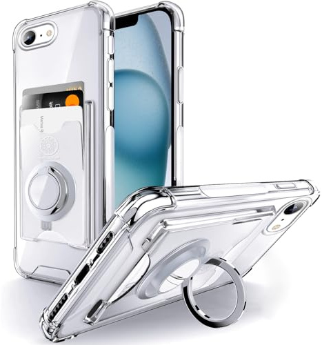 SHIELDS UP for iPhone 16E/17E/SE4 Case with Card Holder & Ring Kickstand.