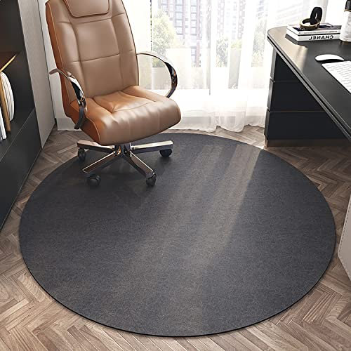 Brown Round Office Chair Mat - Tapis de bureau avec design antidérapant pour tapis de protection et gaming/maison - 120 cm