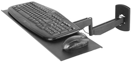 Mocoli Keyboard Tray Wall-Mounted, Adjustable Height Typing Platform with Ergonomic Tilt and Swivel Expansion Tray for Home or Office