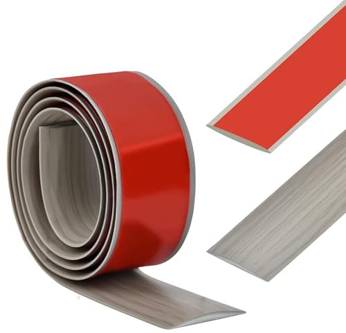 GOUZIBHD Tira de Transición para Suelo Laminado, Barras de Umbral para Puerta, Tirade Umbral de 1m, Moldura de Borde de PVC Autoadhesiva para Suelo, Tira de Transición de Baldosa