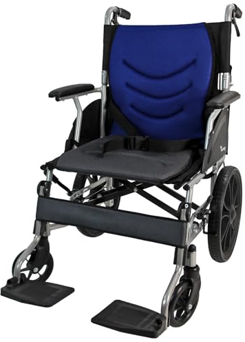 Actiasgear - Aluminium Wheelchair, Lightweight Folding Compact Wheelchair with Hand Brake and Cushion (YES - I am VAT Exempt)