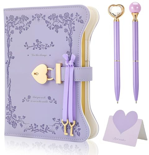 Diary with Lock for Girls Women 360 Pages Secret Journal with Lock and Key