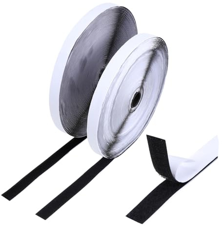 PLAFOPE 2 Rollen Selbstklebendes Hook and Loop Tape Breit Lang Stark Haftendes für Teppichbefestigung Organisation und DIY Langlebig Einfach Anzubringen Vielseitig Einsetzbar