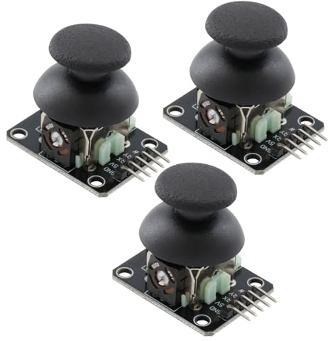 DEWOTHV KY-023 Module Joystick Double axe CC 3,3 V - 5 V Capteur Joystick axe XY Composant Électronique Noir pour Arduino(Paquet de 3)