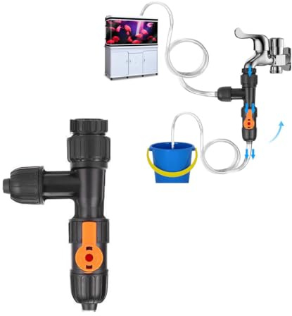 OsAtNb Aquarium Water Changer Faucets Vacuum adapter for Quick Aquarium Water Change, Semi Automatic Water Changer Fish Tank Water Change Pump with 3 Tap Adapters for Fish Tank Cleaning | Semi Automatic Water Changer,Time saving,with 3 Tap Adapters,Quick Fish Tank Water Change Pump,Effective Fish Tank Clean